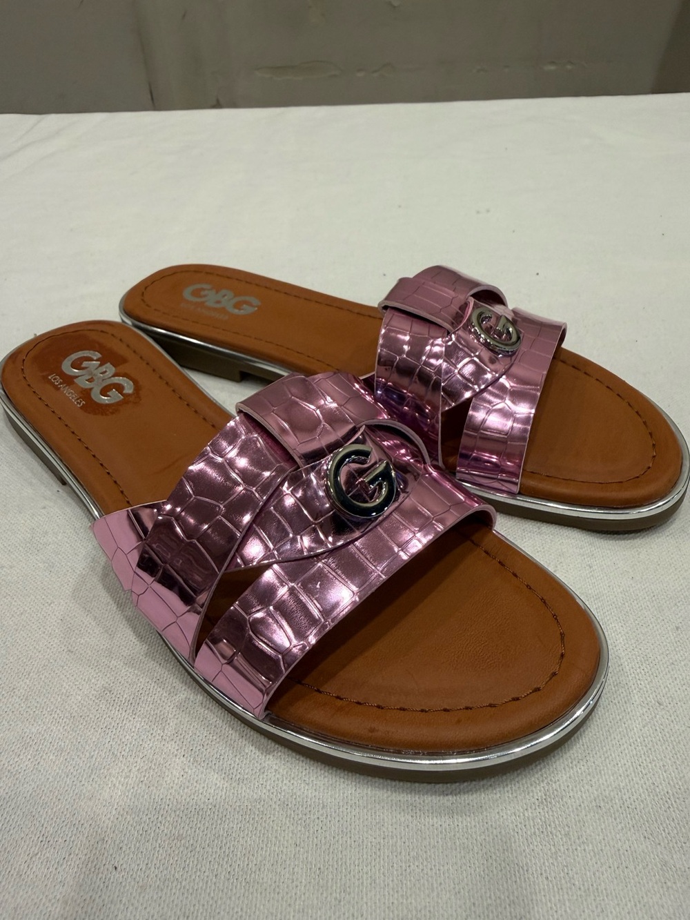 GBG Women's Los Angeles Fence Sandal Color Light Pink